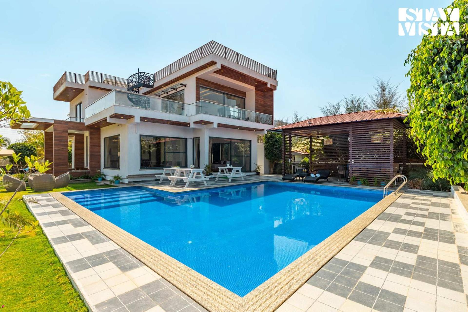 Stayvista'S Bella Dream - Mountain-View With Outdoor Pool, Lawn Featuring A Gazebo & Indoor Games Udaipur Exterior foto